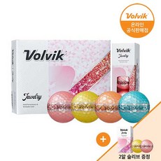 [Volvik] 볼빅 쥬얼리 골프공 12구(1더즌) + 2구 슬리브 볼빅 골프티 2종 증정, 1개, 12구, 컬러공 - 볼빅쥬얼리