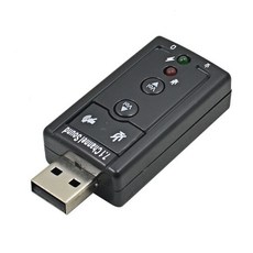 TISHRIC 7.1 외부 USB 오디오 사운드 카드 어댑터 가상 3D 스테레오 마이크 헤드폰 3.5mm 잭 usb 2.0 Mac 컴퓨터 안드로이드, [01] Black, 1개