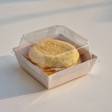 키친코디 크라프트 샌드위치 포장용기 미니 정사각 105*105*35mm 화이트, 1세트, 50개