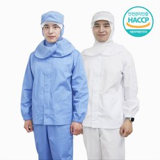 [쿡셰프] HACCP 위생복 상하의세트 식품공장 작업복 상하의 세트(블루/화이트) - 유니폼-단체복