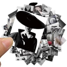 리무버블 컬러 스티커 모음 빈티지 폰꾸 다꾸 캐리어 감성꾸미기, 1개, 블랙 스티커
