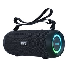 mifa A90 캠핑용 블루투스 스피커 IPX8 방수 LED 무드등 60W, 검은