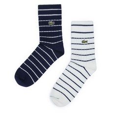 (LACOSTE) 2 PACK 스트라이프 양말 (womens) RA7869_HHW