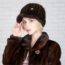 노블밍크304 8 밍크니팅 로즈 캡 모자