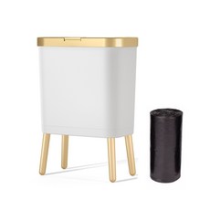 높은발 휴지통 인테리어 골드 휴지통 15L 원터치 쓰레기통
