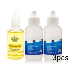 가발 관리소품 레이스 접착제 헤어 교체 1.3oz 38ml 및 리무버 1oz 30ml 결합 프런트 익스텐션, [07] 2pcsGlue1pcsRemover, 1개