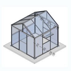 유리온실 미니 장식 방수 아크릴온실 창고 강화유리 비닐하우스, 하우스