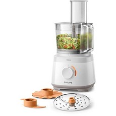 Philips Daily Collection Food Processor (2-in-1 Cutting Disc) White, 700 W mit 16 Funktionen