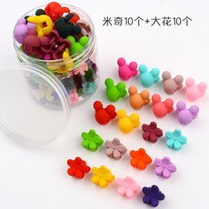 나비랜드 애니메이션 캔디 컬러 고무레드반목 큐트 토끼머리가 매우 귀하다 심볼미키 누르기 머리핀 머리집게 깡통 룩