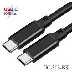 VR 맥 에어 아이패드 프로 2020 닌텐도 삼성 노트 20 QC4.0 PPS 4K 용 100W PD USB-C 케이블 USB 3.1 Gen2 10Gbps 썬더볼트 3 케이블, 2) UC-303-BK - 0.5m