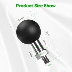 FANAUE 마운트 어댑터 1 인치 볼 m8 m10x1.25 포스트 브래킷 오토바이 미러의 홀 전화 홀더 B 크기 "RAM 용, 03 M6