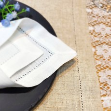 린넨냅킨 헴스티치 35 X 50 카페냅킨 테이블데코, 1세트, 화이트
