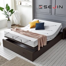 세진침대 바론 무중력 모션베드 전동침대+천연라텍스 200T 매트리스, 모카그레이