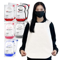 프로덕트랩 업소용 손님용 일회용 웨어리스 라이트 앞치마 식당 부직포 100매, 블루, 1세트