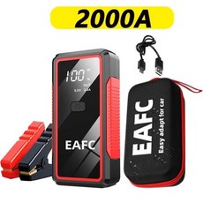 자동차 점프 스타터 가솔린 디젤 보조배터리 부스터 충전기 시동 장치 20000mAh 12V, 1개