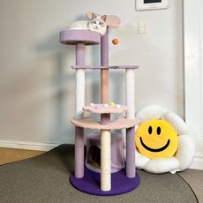 PETCA 나비 스크래쳐 캣타워 고양이장난감 140cm, 퍼플