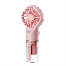 휴대용 워터 스프레이 미스트 팬 USB 충전식 핸드 헬드 팬 조용한 냉각 팬, 분홍색