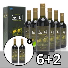 바바우통가 사모아 무첨가 노니 원액 100%, 750ml 6병 + 2병 추가