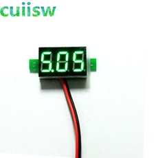 LCD 디지털 전압계 전압계 전압계 적색 청색 녹색 LED 앰프 전압 계량기 게이지 전압 계량기 0.36 2 선 DC 2.50 ~ 30V 1 개, 1개