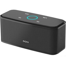 DOSS Soundbox Bluetooth 스피커【20시간 재생/12 W고성능 드라이버/터치 컨트롤/IPX5 방수/TF 카드/Aux 입력/여행/아웃도어/인도어 대응/마이크 내장/스, Black