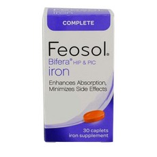  페오솔 비페라 HIP & PIC 철분 30정 Feosol Bifera HIP & PIC Iron, 1팩 