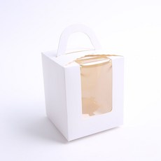 머핀상자 포장 컵케이크 쿠키 투명창 상자 (10장), 1구-화이트(10장), 10개