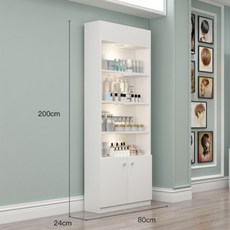 미용실 뷰티 화장품 진열장 진열대 제품 매대 디스플레이 정리대, K. 200x80x24 화이트, 1개
