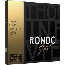 바이올린 줄 현 교체 악기 입문 세트 ThomastikInfeld Rondo Gold RG04 G 스트링 | 전문가와 바이올리니스트 지망생을 위한 실버 권선 합성 코어 따뜻한, D-String