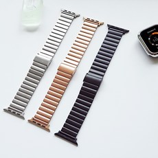 애플워치 링크브레이슬릿 메탈 스트랩 9 울트라 SE2 8 7 6 호환, 블랙, 38/40/41mm, 1개