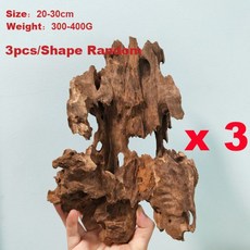 어항 꾸미기 수족관 장식 피규어 레이아웃 새우 나무 큰 줄기 물고기 유목 풍경 자연 식물, 20-30cm 3pcs, 3개