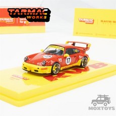 타막SL7 Tarmac Works RWB 964 아이들러 레드 #17 다이캐스트 모델 자동차 1:64, 1개