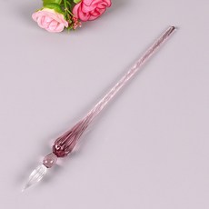 초코분수기 퐁듀기 글래스 펜 디핑 워터 아트 글꼴 크리스탈 만년필 절묘한 선물 상자 미술 용품 학교, 02 보라색, 1개