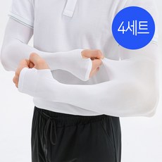 [2p x 4세트/손등형 2세트+손목형 2세트] 에이플심플 여름 자외선차단 쿨토시, 4세트 (손등2 손목2), 화이트