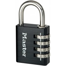 마스터 잠금 7640EURDBLK 40mm 4 자리 재설정 가능 조합 알루미늄 자물쇠-블랙