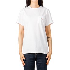 [메종키츠네] 23FW (FW00107KJ0010 WHITE) 여성 트리컬러 폭스 반팔 티셔츠