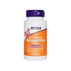 NOW Foods 미국직구 Astaxantin 10mg Extra Strength 루테인 캔탁산틴 베타카로틴 60캡슐, 60정, 1개