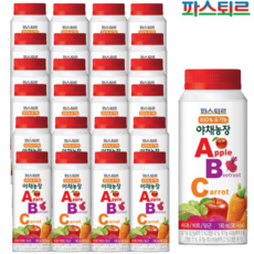 (냉장) 파스퇴르 100% 유기농 야채농장 abc주스, 190ml, 24개
