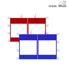 오션웨일 접이식 야외 천막 2m D단품 (투명바람막이 지퍼형 1면만) 주차 행사용 포장마차 캐노피 천막, (D단품-지퍼형)블루