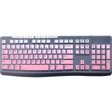 Logitech mk270 무선 키보드 및 logitech k200 k260 k270 mk200 mk260 키보드와 호환되는 울트라 씬 데스크탑 pc 실리콘 투명 커버 스킨 프로텍, [01] 그라데이션 핑크, 1개