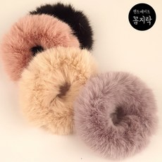 핸드메이드 꼼지락 인조 털 머리끈 곱창 헤어끈 포니테일 털방울 퍼 슈슈