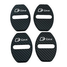 4pcs 탄소 섬유 블랙 자동차 배지 도어 잠금 커버 스티커 Asuds a4 a5 a6 s4 s5 s6 s7 c5 c6 b7 b8 b6 q3 q5 q7 8p 8v 스타일링|차량, 1개, black, 단일