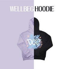 웰벡 티셔츠 2023 FW NEW Hoodie 헤비쭈리 후드티 바이올렛 퍼플 블랙 (2장이상 구매시 양말 사은품증정_2장 당 1개)