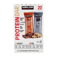 커클랜드시그니춰 프로틴 바 60g, 초콜릿 피넛 버터 청크 + 쿠키 & 크림, 20개입