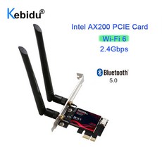 와이파이 6 PCI e 네트워크 카드 3000Mbps 듀얼 밴드 5G 2.4G 802.11AX 블루투스 5.0 무선 Wifi6 PCI 익스프레스 안테나 인텔 AX200|네트워크, 단일, 1개, 단일