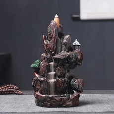 산악강 폭포 향기 디퓨저 분수 역류 아로마 연기 감지기 거치대, D, 1개
