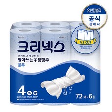 빨아쓰는 위생 행주타월 블루 72매x6롤, 6개입, 1개