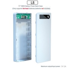 보조배터리 케이스 배터리 거치대 휴대용 듀얼 USB C타입 충전 쉘 아이폰 화웨이 18650 배터리 케이스 81018650, 2) 8 slot-White, 2) 8 slotWhite, 1개입