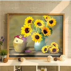 해바라기 취미 애니 방탄 보석 십자수 아트 큐빅 페인팅 비즈 공예 조이, 전체 다이아몬드 [30 x40CM]지퍼백 포장