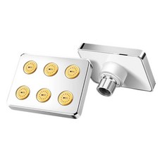 사각형 고압 샤워헤드 절수 샤워 헤드 스프레이 회전식 욕실, 1개, 1.silver