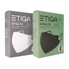 에티카 KF94 보건용 마스크 베이직 화이트 중형 10매입 + 블랙 중형 10매입 총 20매, 1세트
